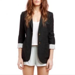 ARITZIA TALULA DARK GREY WOOL BOYFRIEND FITTED BLAZER
